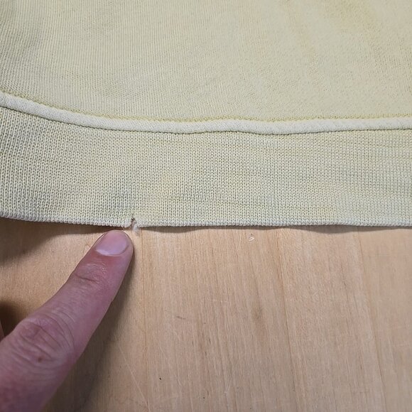 Marine Layer Crewneck Sweatshirt Womens Size XL Yellow Raglan Sleeve Cropped - Picture 8 of 13